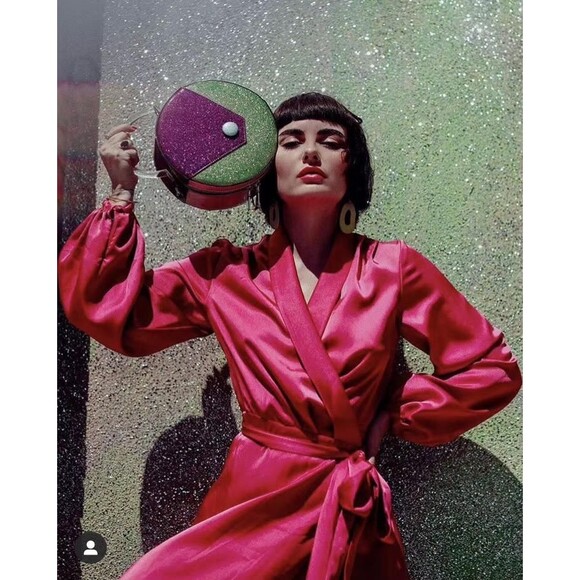 NWT C/MEO Collective Fuchsia Wrap Dress - Picture 3 of 4